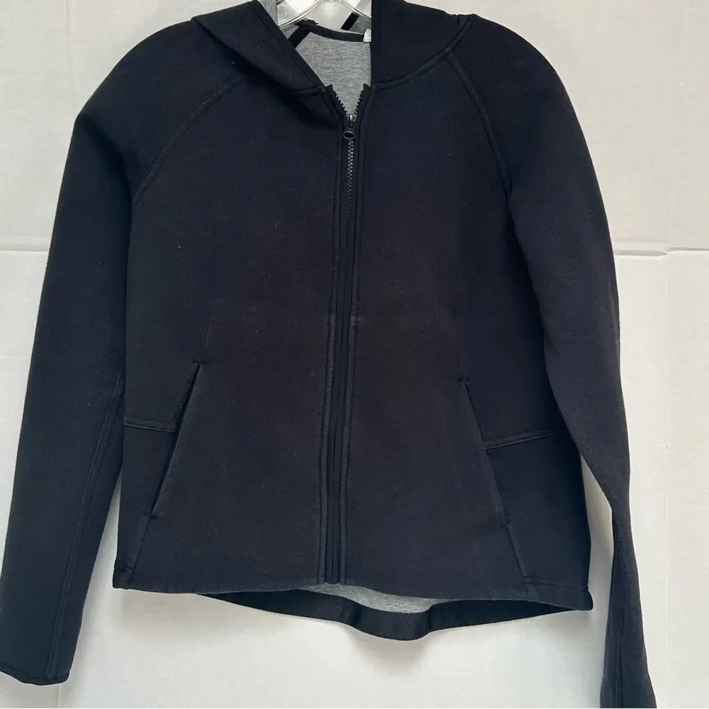 Lululemon City‎ Bound Hoodie Black Full Zip Sweatshirt Hood Size 4